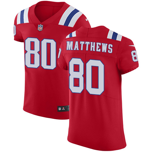 Nike Patriots #80 Jordan Matthews Red Alternate Men's Stitched NFL Vapor Untouchable Elite Jersey - Click Image to Close